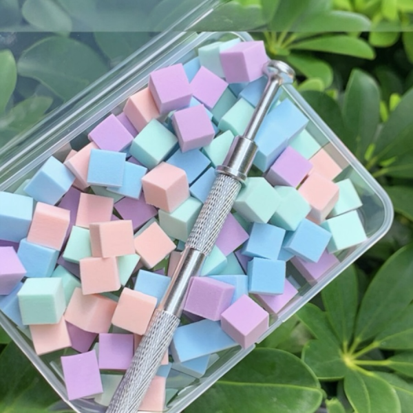 Cây Kẹp Mút Dặm Màu Ombre , Dặm màu Hoa Gel Nổi